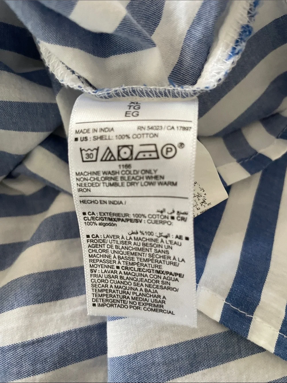 Old Navy Blue and White Striped Midi Skirt